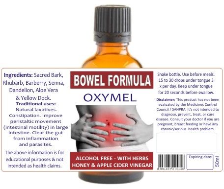 Bowel Formula 50ml tincture or oxymel — info graphic 2