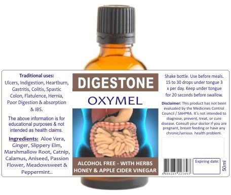 Digestone 50 ml tincture or oxymel — info graphic 2
