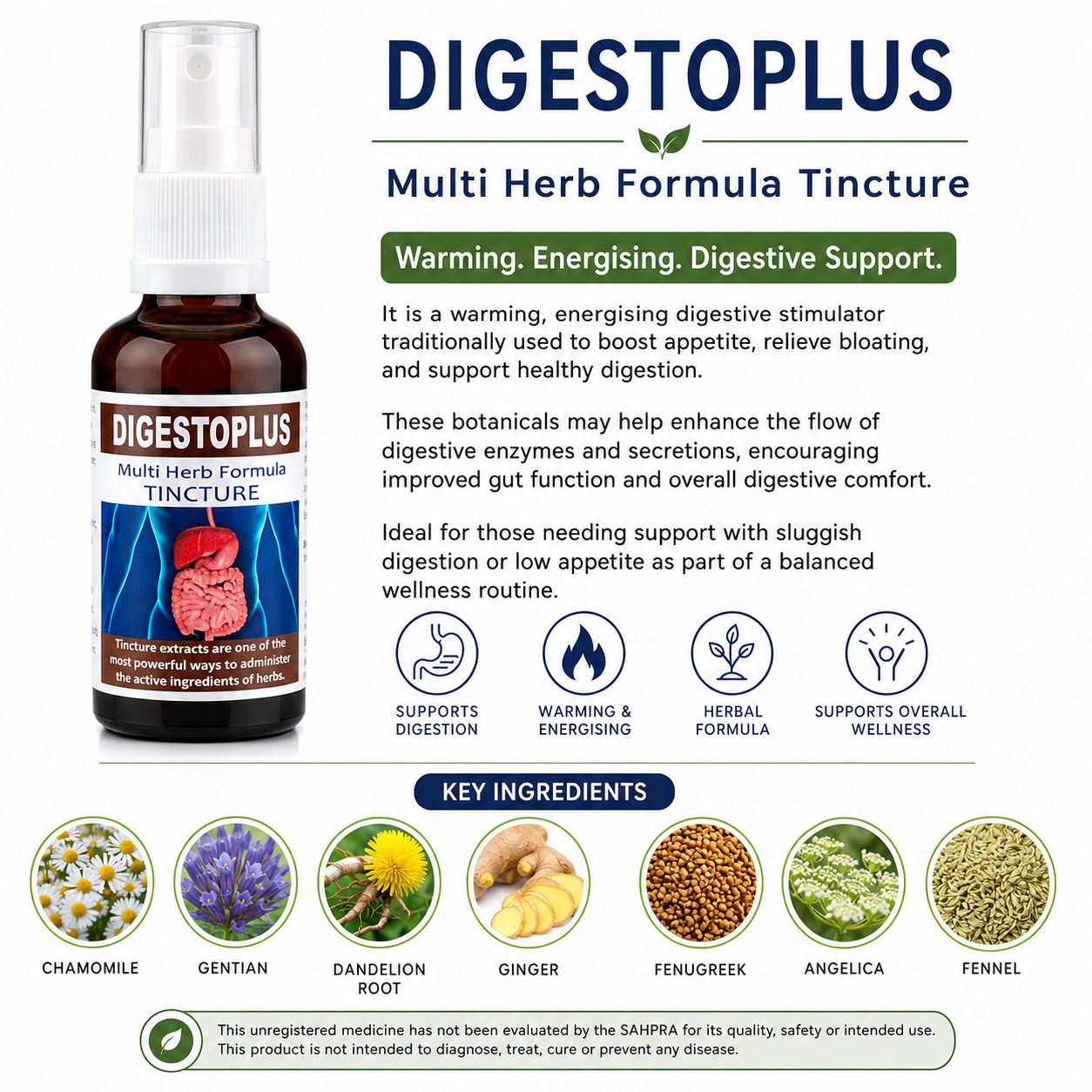 Digestoplus 50 ml tincture or oxymel — info graphic 3
