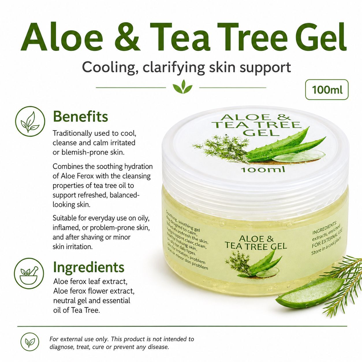 Aloe Aqua Gel With Tea Tree 50ml